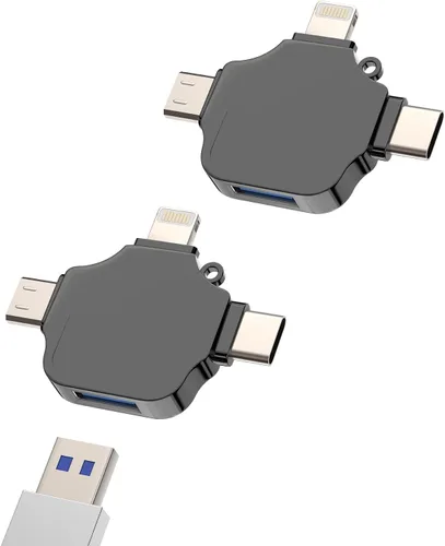 Vista 9 de Adaptador USB OTG 3 en 1 USB-A 3.0 hembra a tipo C Micro Lightning macho compatible con Apple Iphone15 Ipad Pro Air Min 14 13 12 LG Android