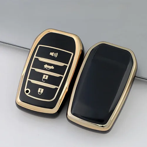 Vista 3 de para llavero Toyota, funda protectora de TPU suave con llavero de cuero para Venza 2019-2024, Grand Highlander, Land Cruiser, RAV4 Prime, Fortuner