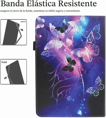 Vista 3 de Funda universal para tablet Android de 7 8 pulgadas, Dluggs soporte de visualización multiángulo con funda y correa de mano para tablet de 7.0-8.5