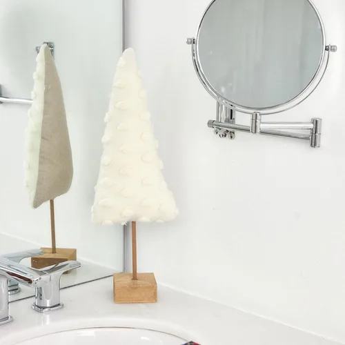 Vista 4 de Mud Pie White Dot - Mesa para árbol de Navidad, tamaño grande