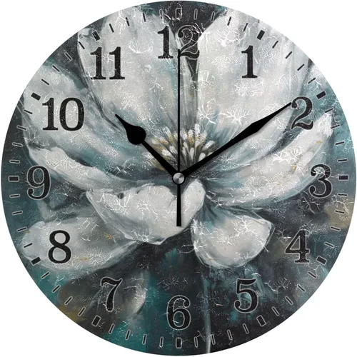 Vista 74 de JUNZAN Reloj de bañera con vino romántico espumoso y velas, reloj de pared silencioso de 10 pulgadas, pequeño reloj redondo, decoración de cocina