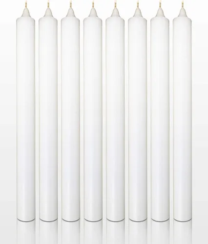 Vista 8 de Hyoola Velas de cena de 10 pulgadas – Paquete de 12 velas blancas altas sin perfume rústicas de larga combustión