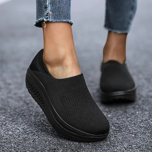 Vista 6 de MLAGJSS Tenis sin cordones para mujer, con cojín de aire, ortopédicos, para diabéticos, para caminar con soporte de arco