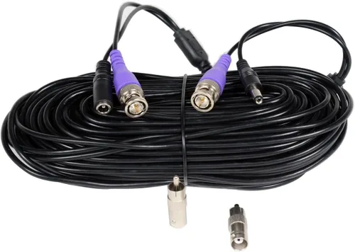 Vista 3 de VideoSecu Cable de cámara de seguridad HD de 50 pies prefabricado todo en uno BNC Cable de extensión de alimentación de video con conectores BNC RCA