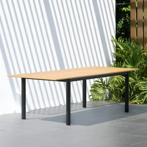 Vista 4 de Amazonia - Juego de comedor ovalado Arizona, mesa extensible, muebles para exteriores (7 piezas)