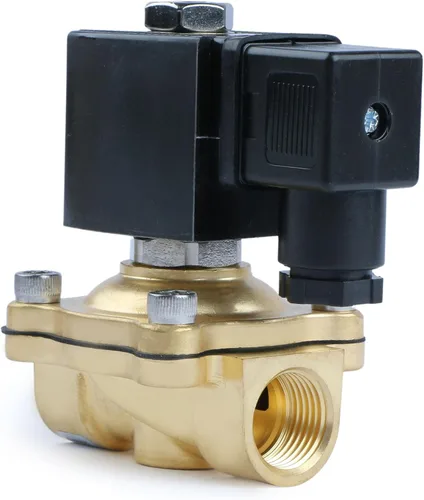 Vista 2 de U.S. Solid Válvula solenoide de latón de 1/2" - 12V DC, normalmente cerrada, válvula eléctrica de 10 bar para agua, aire, diésel