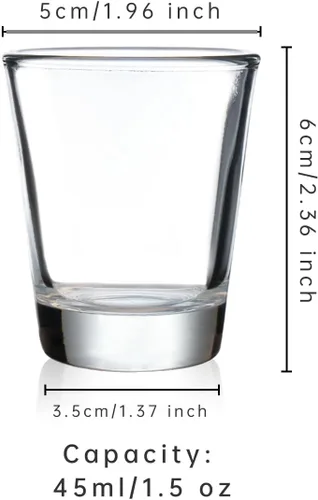 Vista 2 de BCnmviku Juego de vasos de chupito de 1.5 onzas con base pesada, vaso de chupito transparente (paquete de 10)