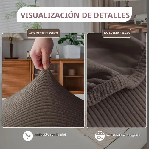Vista 5 de QIANMEW Fundas para Sofá, Fundas de Sofá Mágicas Suaves y Cómodas, Lavables, Elásticas y Resistentes para Asientos Seccionales y en Forma de L