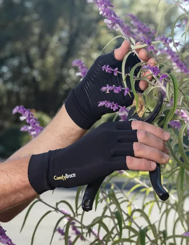 Vista 7 de Guantes de compresión con cobre infundido ComfyBrace para artritis de la mano y dedo, alivio del dolor/hinchazón causado por artritis reumatoide