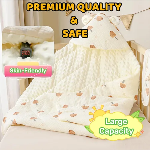 Vista 7 de Manta Kawaii para bebé para niñas, de algodón cálido, bonita, agradable al tacto, transpirable (oso)