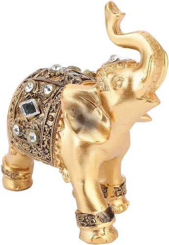 Vista 7 de Haofy Figura coleccionable de escultura de elefante, figura de adorno de Feng Shui, figura de adorno de la suerte para el hogar, oficina, automóvil