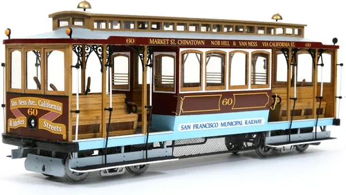 Vista 3 de San Francisco No.60 Teleférico (Street Car) Kit de modelo de madera por OcCre