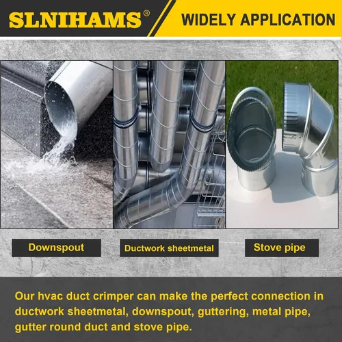 Vista 6 de SLNIHAMS Herramientas de chapa metálica de 5 cuchillas, herramienta Hvac para conductos de calibre 24-28, bajante de trabajo y tubo de estufa