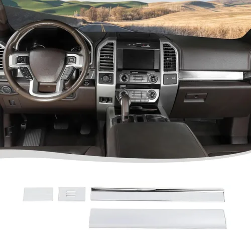 Vista 10 de Voodonala para Ford F-150 2015-2020 Cubierta de Panel de Consola Central Compatible con Ford F150 2015-2020 (ABS, Madera Negra, 4 Piezas/Set)