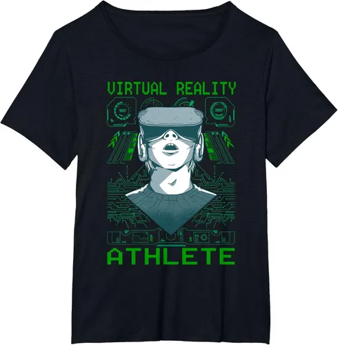 Vista 22 de Playera divertida de realidad virtual para atleta VR Gamer Negro