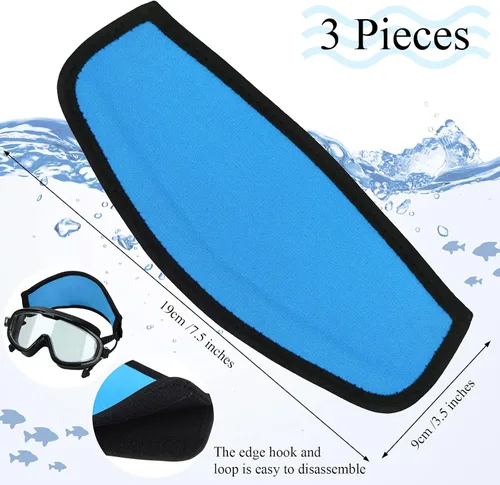 Vista 3 de Skylety 2 piezas de correa para máscara de buceo y natación con cierre de gancho y bucle, protector de cabello para máscaras de buceo y esnórquel
