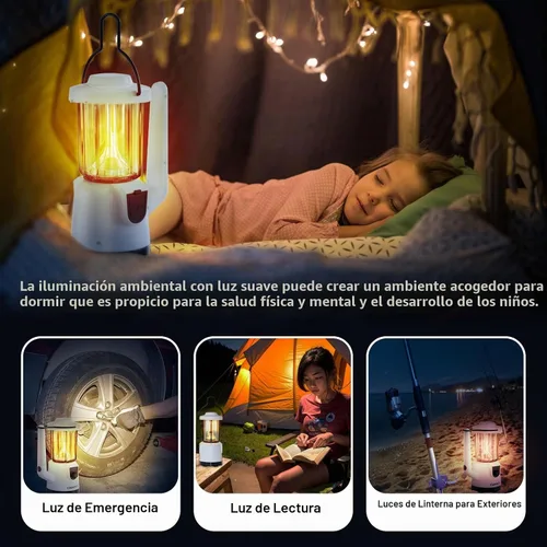 Vista 6 de Linterna Recargable 2-en-1 LED Linterna de Mano con Modos de Linterna y Reflector - Perfecta para Cortes de Energía, Camping, Senderismo