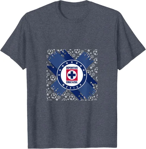 Vista 48 de Camiseta con logotipo de CAZ, Azul / Patchwork, S