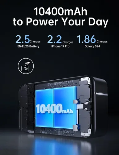 Vista 2 de llano Paquete de 2 baterías Aurora EN-EL25 y cargador USB-C de 20 W para Nikon Z50 II, Z50, Z30, Z fc, capacidad de 1250 mAh, con lector