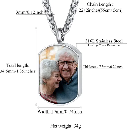 Vista 119 de FindChic Collares personalizados con urna para cenizas, barra vertical, gato, luna, reloj de arena, garra de perro, acero inoxidable, chapado en oro