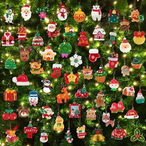 Vista 10 de kockuu Mini adornos navideños para decoración de árboles, manualidades