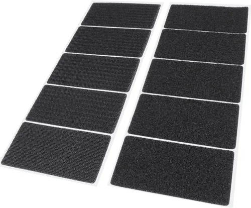 Vista 9 de Tiras de cinta autoadhesivas de gancho y bucle, correas de 1 x 4 pulgadas de ancho, cierre de cinta adhesiva resistente, 15 tiras (negro)