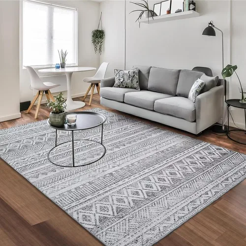 Vista 13 de Zacoo Alfombra bohemia de 4 x 6 pies, lavable a máquina, marroquí, para dormitorio, sala de estar, alfombra bohemia suave y antideslizante