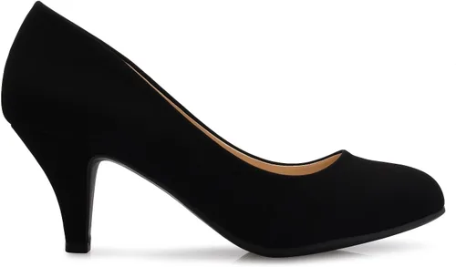 Vista 2 de Olivia K Zapatos de tacón bajo y medio con punta redonda para mujer