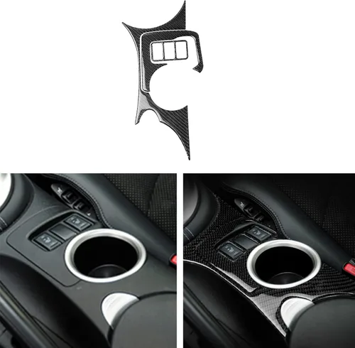 Vista 13 de Juego de calcomanías para consola central de coche, juego de calcomanías de fibra de carbono suave para interior de automóvil compatible con Nissan