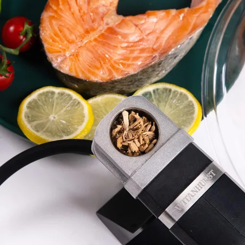 Vista 3 de Pistola portátil de mano para ahumar en frío, ahumador eléctrico, pistola infusora de humo para interiores y fríos, kit de cóctel para alimentos