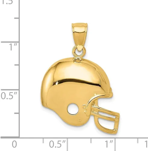 Vista 3 de Noble Collections - Colgante de casco de fútbol de oro amarillo de 14 K (0.827 x 1.024in)