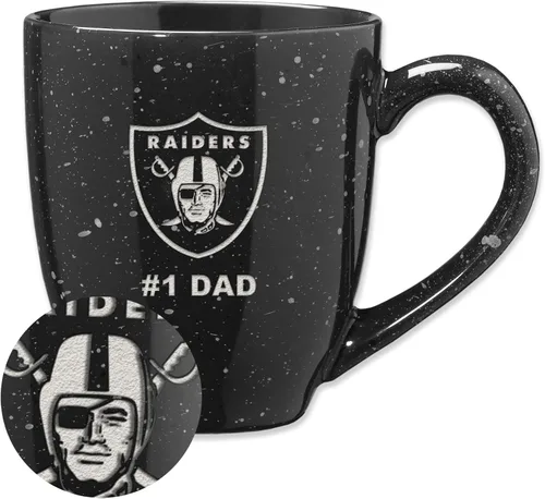 Vista 64 de Rico Industries NFL Football #1 Dad 16 oz Team Color Laser Engraved Ceramic Coffee Mug