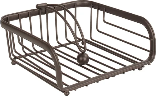 Vista 11 de Spectrum Ashley - Servilletero plano negro para encimera de cocina, mesa de comedor, picnic al aire libre, servilletas de cóctel, dispensador