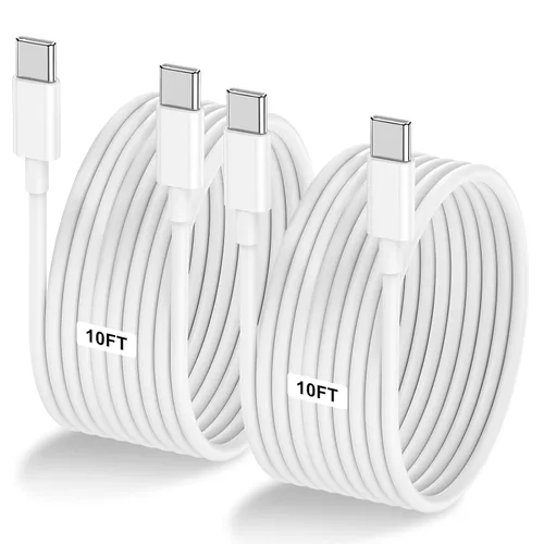 Vista 10 de LOFPYE Paquete de 3 cables USB C a USB C de 1 pie y 60 W, cable de carga rápida tipo C para iPhone Air 17 16e 16 15 Pro Plus Pro Max, para Galaxy