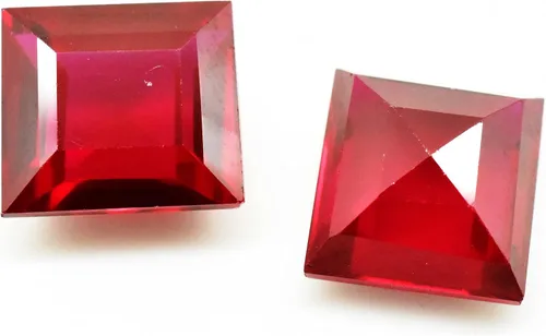 Vista 5 de Ramagems - Piedra preciosa suelta de rubí rojo natural para hacer joyas, corte rectangular, de 7 a 8 unidades cada par, piedra preciosa de rubí