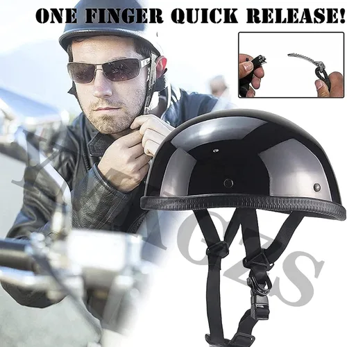 Vista 2 de Casco de motocicleta de media cara, casco con cara abierta retro aprobado por DOT para adultos hombres y mujeres, casco para adultos, casco de media
