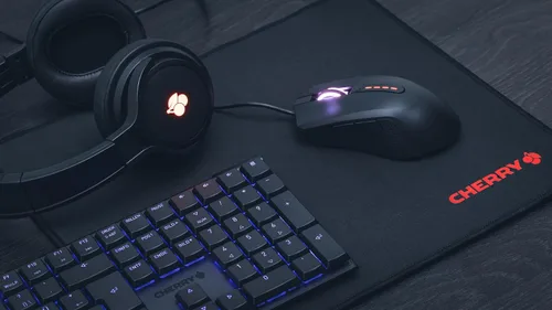 Vista 9 de Cherry Ratón para juegos con cable MC 2.1 con iluminación RGB con botones programables y perfiles de usuario. Cabe en tu mano. Diestro. Sensor Negro