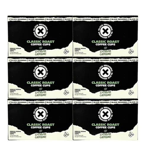 Vista 7 de Black Insomnia Coffee Tazas individuales de cafeína extrema (para uso en cafeteras Keurig) El café más fuerte del mundo, tostado clásico, 12