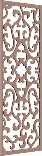 Vista 122 de 9 3/8 pulgadas de ancho x 24 3/8 pulgadas de alto x 1/4 de alto Smithfield paneles de pared de madera con calado, abedul