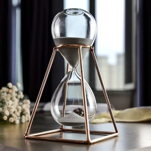 Vista 3 de Temporizador de arena, vidrio de hora, reloj de arena, temporizador de reloj de arena de metal, temporizadores de arena, reloj de arena de 30