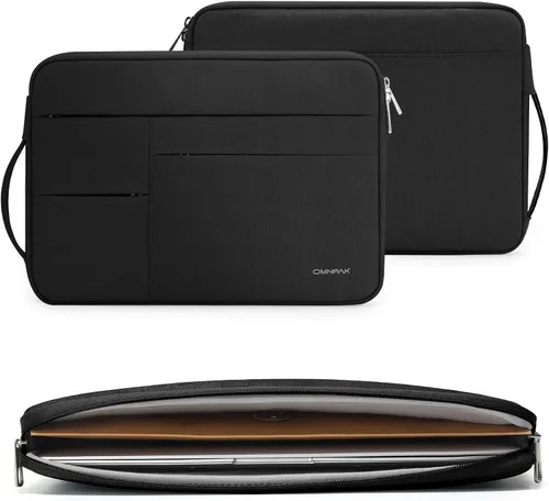 Vista 6 de Omnpak - Funda para laptop de 13 pulgadas para MacBook Air/Pro M5-M1/MacBook Neo con bolsillos y asa lateral, funda protectora resistente al agua