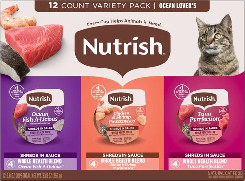 Vista 2 de Rachael Ray Nutrish - Alimento húmedo natural para gatos, paquete variado Ocean Lovers, taza de 2.8 onzas (paquete de 12), sin granos