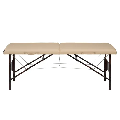 Vista 6 de Master Massage Argo - Mesa de masaje portátil de 28 pulgadas en crema con patas de nogal, cama de spa para ejercicio y masaje de mesa, cama