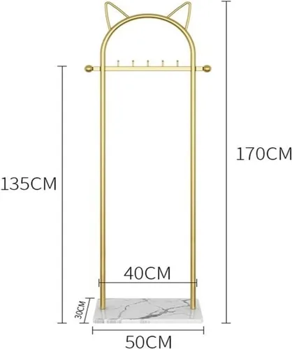 Vista 5 de Perchero dorado para ropa, perchero con base de mármol estable para abrigos, sombreros, bufandas, ropa y bolsos, para el hogar, dormitorio, hotel