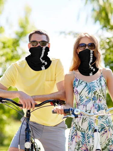 Vista 7 de SATINIOR 8 piezas de polaina reflectante para el cuello para hombre, pasamontañas de ciclismo, máscara facial, bandana para el sol para hombre