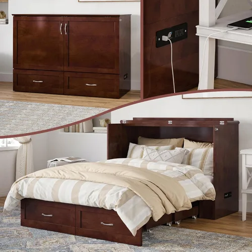 Vista 26 de AFI, Hamilton Twin XL Murphy - Cómoda de cama con colchón y cajón de 6 pulgadas, color gris