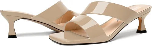 Vista 6 de SKYSTERRY Sandalias de tacón bajo con punta abierta para mujer, con tacón bajo, de 2 pulgadas Beige