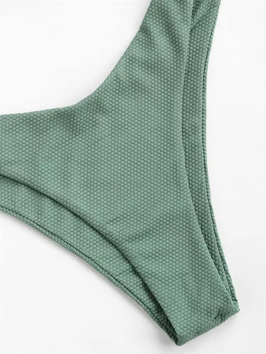 Vista 6 de Bañador texturizado anudado Bikini de dos piezas Traje de baño de dos piezas Trajes de baño