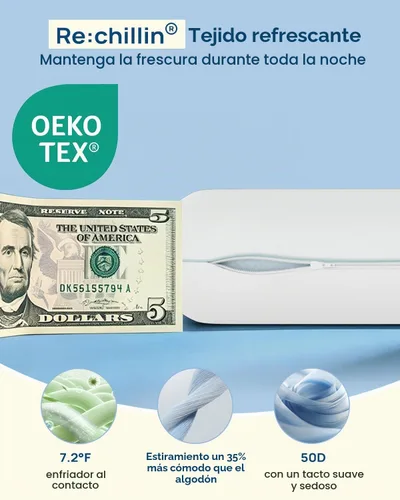 Vista 3 de Releep Almohada refrescante de espuma viscoelástica para un sueño profundo