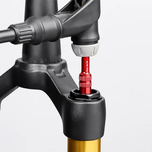 Vista 2 de Adaptador de válvula de horquilla delantera de bicicleta Boquilla Negro